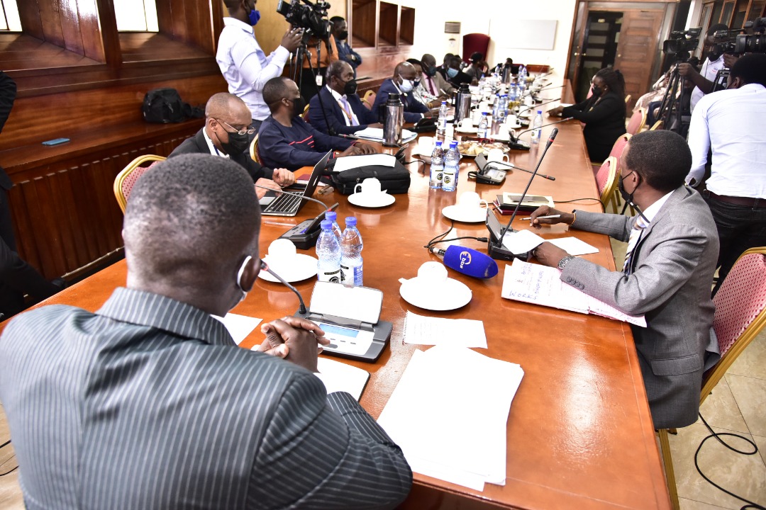 The Committee on Commissions Statutory Authorities and State Enterprises (COSASE) meeting the Attorney General, Kiryowa Kiwanuka.