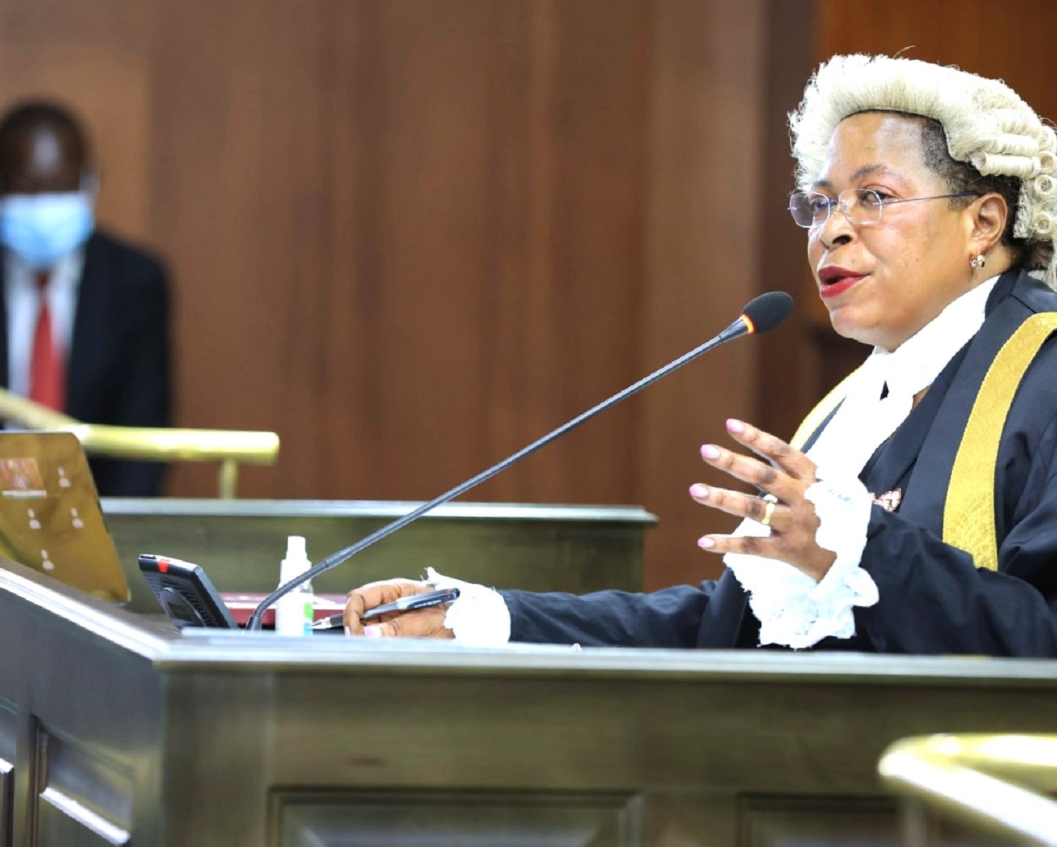 Speaker Anita Among chaired the session that attracted protracted debates